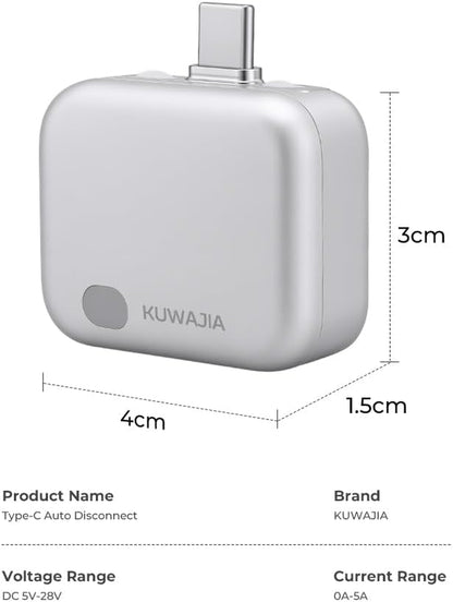 KUWAJIA 140W AI Smart Recognition Auto-Unplugger, Physical Disconnect Battery Guard, Auto-Eject on Full Charge, Fast Charging Adapter for Iphone, Android, Earphones