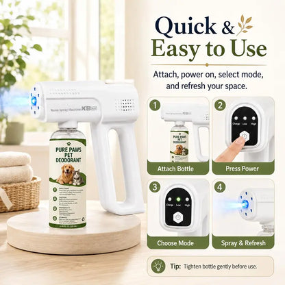 Pet Bio-Enzyme Stain & Odor Eliminator Spray, Blue Light Probiotic Floral Formula, Plant-Based Powerful Deodorizing Cleaner, Pet-Safe Non-Toxic Solution for Indoor Urine, Odor & Stain Removal