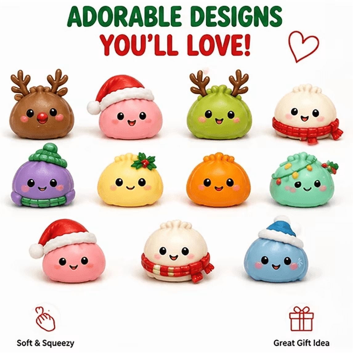 Delightful 24 Days Dumpling Squish Christmas Advent Calendar 2026 - Uncover Adorable Mystery Dumpling Toys for Stress Relief and Holiday Cheer