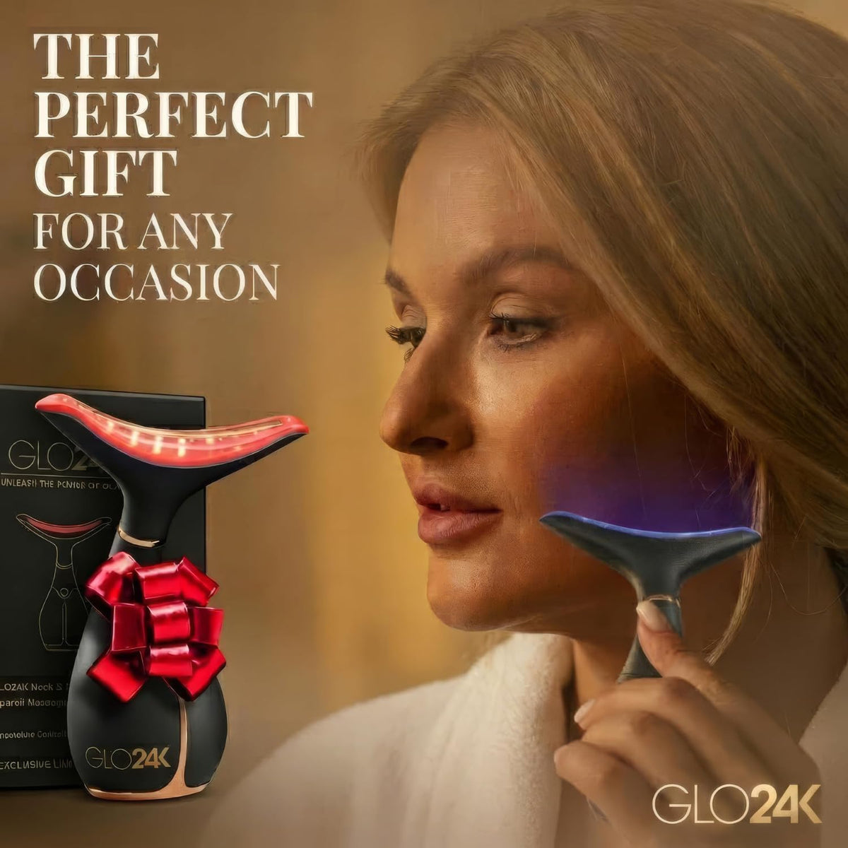 Revitalize Your Skin with the GLO24K LED Face Massager & Neck Wand - The Ultimate Beauty Tool for Radiant Skin