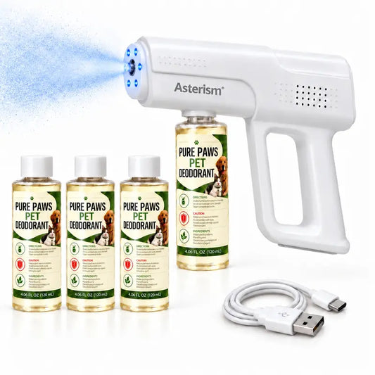 Pet Bio-Enzyme Stain & Odor Eliminator Spray, Blue Light Probiotic Floral Formula, Plant-Based Powerful Deodorizing Cleaner, Pet-Safe Non-Toxic Solution for Indoor Urine, Odor & Stain Removal